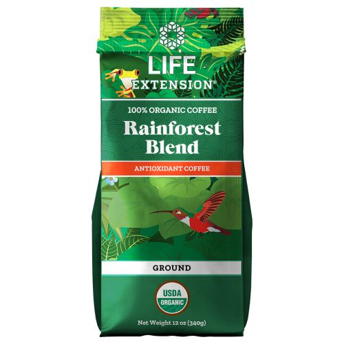 Life Extension, Rainforest Blend Ground Coffee, Natural 12 Oz