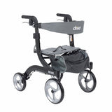 4 Wheel Rollator Nitro Black Adjustable Height Aluminum Frame Count of 1 By Drive Medical