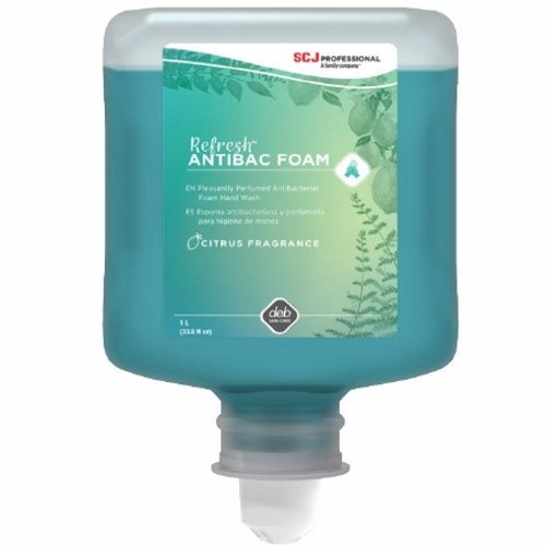 Antibacterial Soap Refresh AntiBac Foam Foaming 1,000 mL Dispenser Refill Bottle Citrus Scent Count of 6 By Deb