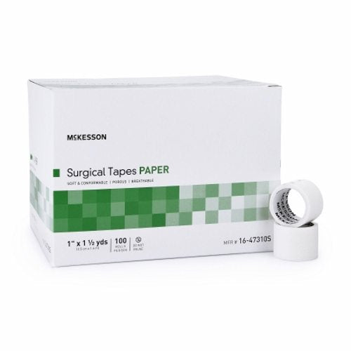 Medical Tape McKesson Paper 1 Inch X 1-1/2 Yard White NonSterile Count of 800 By McKesson