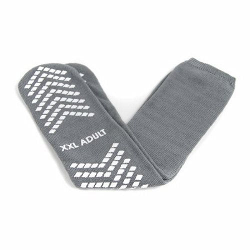 Slipper Socks McKesson Adult 2X-Large Gray Above the Ankle Count of 48 By McKesson