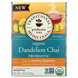 Traditional Medicinals, Organic Tea Dandelion Chai Probiotic, 16 Bags