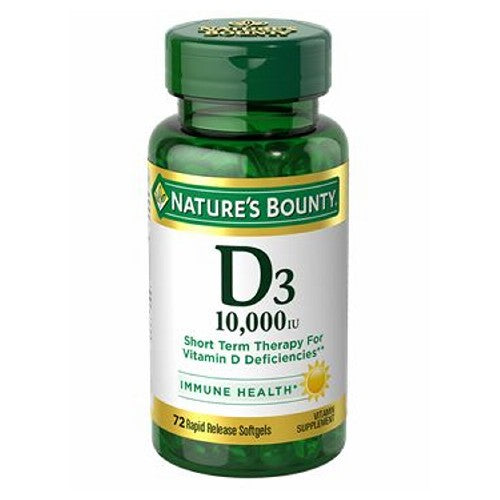 Nature's Bounty, Vitamin D3, 10,000 IU, 24 X 72 Softgels