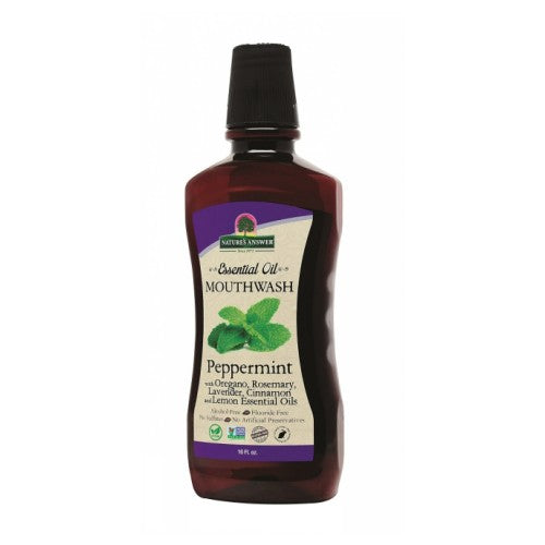 Essential Oil Mouthwash Peppermint 16 Oz By Nature's Answer
