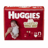 Kimberly Clark, Unisex Baby Diaper Huggies  Little Snugglers Newborn Disposable Heavy Absorbency, Count of 24