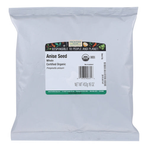 Organic Whole Anise Seed 16 Oz By Frontier Coop