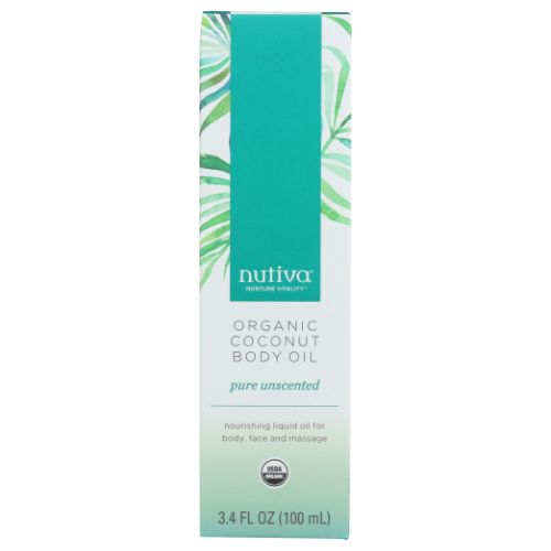 Organic Coconut Body Oil Unscented 3.4 Oz By Nutiva