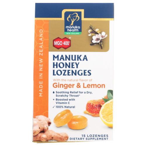 Honey Lozenges Ginger & Lemon 15 Lozenges By Manuka Health