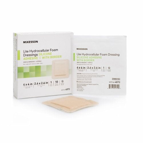 Thin Silicone Foam Dressing 4X4 Inch Sterile Count of 200 By McKesson