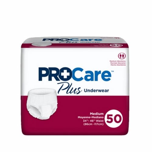 First Quality, Unisex Adult Absorbent Underwear ProCare Plus Pull On with Tear Away Seams Medium Disposable Heavy A, Count of 25