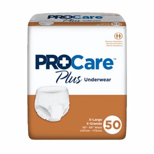 Unisex Adult Absorbent Underwear X-Large, White, 50 Count By First Quality