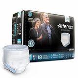Attends, Unisex Adult Absorbent Underwear Attends  Premier Pull On with Tear Away Seams Medium Disposable Hea, Count of 18