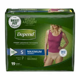 Kimberly Clark, Female Adult Absorbent Underwear Depend  FIT-FLEX  Pull On with Tear Away Seams Small Disposable Hea, Count of 19