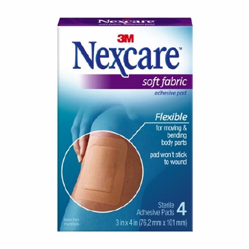 Nexcare, Adhesive Strip Nexcare 3 X 4 Inch Fabric Rectangle Tan, Count of 4