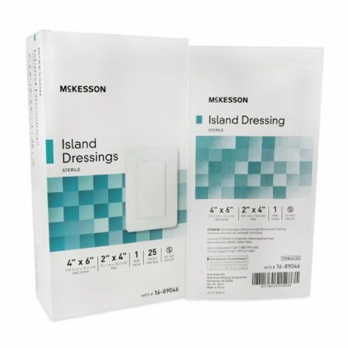 McKesson, Adhesive Dressing McKesson 4 X 6 Inch Polypropylene / Rayon Rectangle White Sterile, Count of 1