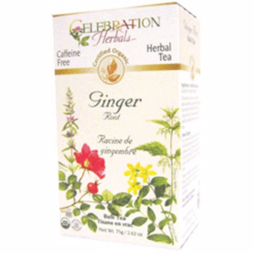 Organic Ginger Root Tea 24 Bags By Celebration Herbals