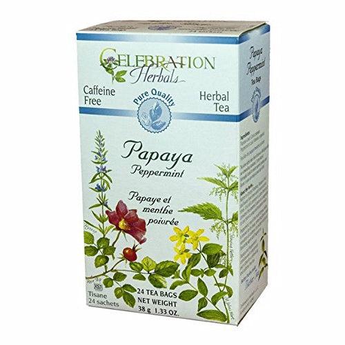 Organic Papaya Peppermint Tea 24 Bags By Celebration Herbals