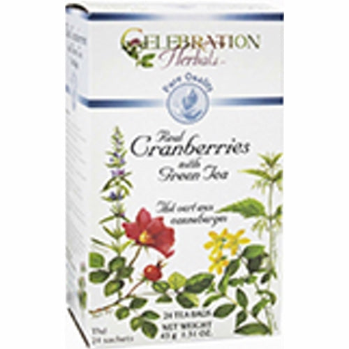 100% Pure Cranberry Organic Tea 24 Bags By Celebration Herbals