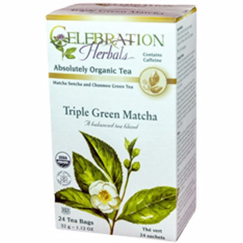 Celebration Herbals, Organic Triple Green Matcha Tea, 24 Bags