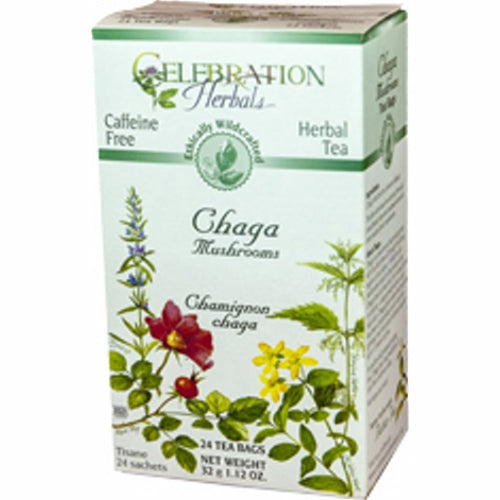 Chaga Mushrooms Wild Crafted Tea 24 Bags By Celebration Herbals