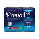 First Quality, Male Adult Absorbent Underwear Prevail  Men's Daily Underwear Pull On with Tear Away Seams Small / M, Count of 20
