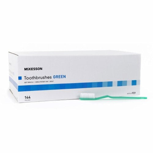 McKesson, Toothbrush McKesson Green Adult Soft, Count of 1440