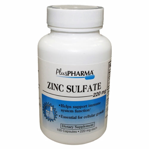 Plus Pharma, Zinc Sulfate, 220mg, 100 Caps