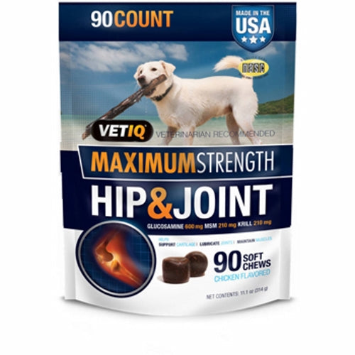 Maximum Strength Hip & Joint for Dogs 90 Soft Chews By Vet IQ