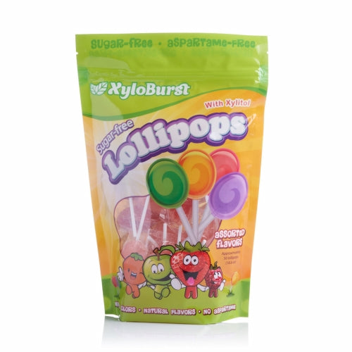 Sugar-Free Lollipops with Xylitol Assorted 50 Piece By Xyloburst