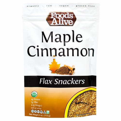 Foods Alive, Maple Cinnamon Flax Crackers, 4 Oz