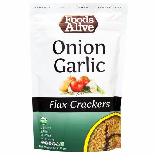Onion Garlic Flax Crackers 4 Oz By Foods Alive