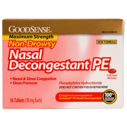 Nasal Decongestant PE Non-Drowsy 36 Tabs By Good Sense