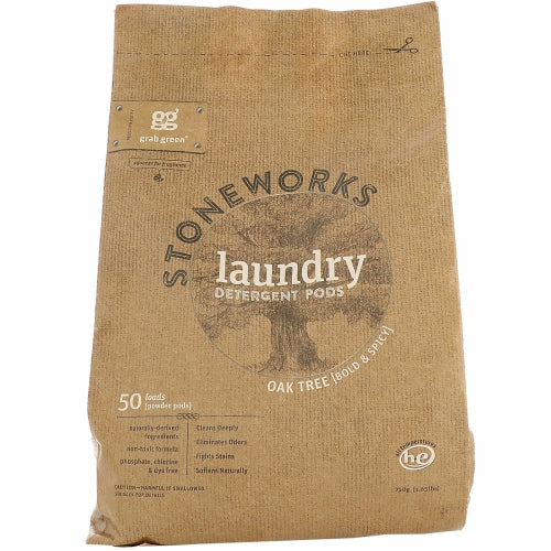 Stoneworks Laundry Detergent Pods Oak Tree 50 Loads By Grab Green