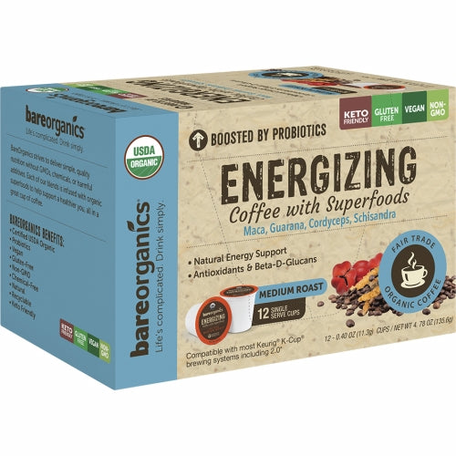 Bare Organics, Energy Coffee K-Cups, 12 Count