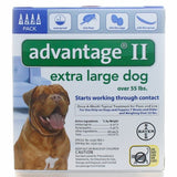 Advantage II, Extra Large Dogs Over 55 lbs, 4 Count