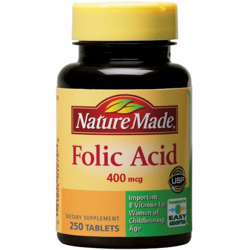 Nature Made, Folic Acid, 400 mcg, 250 Tabs
