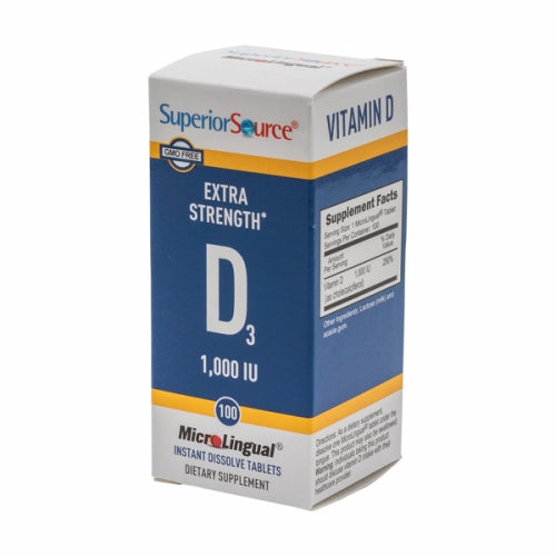 Vitamin D3 1000IU 100 Tabs By Superior Source
