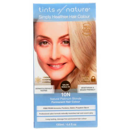 Tints of Nature, Permanent Hair Color, 10 N Natural Platinum Blonde 4.4 Oz
