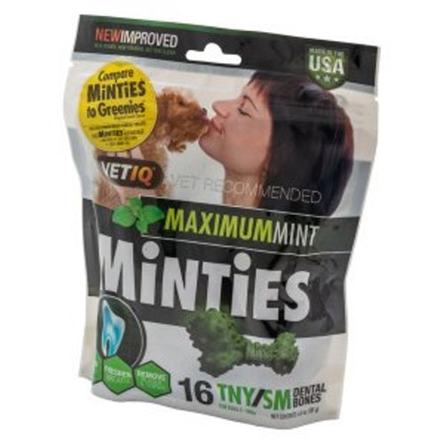 Minties Dental Bone Treats For Dogs Tiny/Small 6.4 Oz By VetIQ