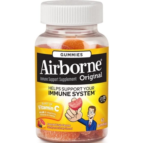 Airborne, Immune Support Gummies Assorted Fruit, 63 Gummies