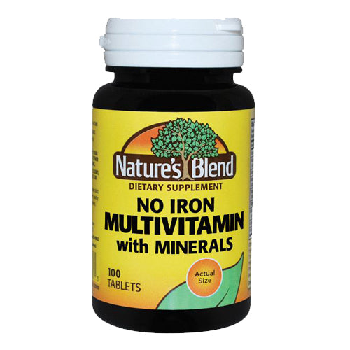 Nature's Blend, Nature'S Blend No Iron Multivitamin With Minerals Tablets, 100 Tabs