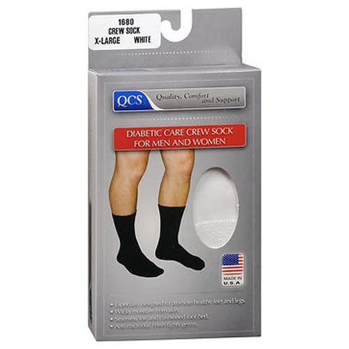 Scott Specialties, Qcs Diabetic Care Crew Socks For Men And Women X-Large White, 1 Each