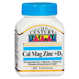 21st Century, Calc + Mag + Zinc + D3, 90 Tabs