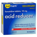 Sunmark, Sunmark Famotidine Acid Reducer Tablets, 10 mg, Count of 90