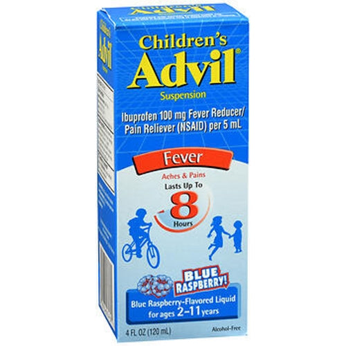 Advil Children's Fever Suspension Dye-Free Blue Raspberry 4 Oz By Advil
