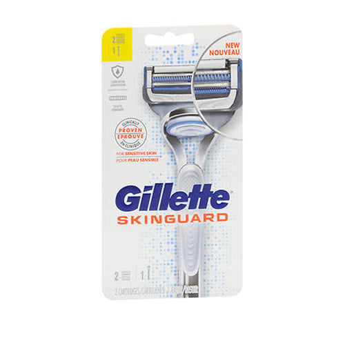 Gillette, Gillette Skinguard Men's Razor Handle + 2 Blade Refills, 2.6 Oz