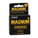 Arm & Hammer, Trojan Magnum Ribbed Latex Condoms, 3 Each
