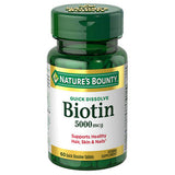 Nature's Bounty Biotin 5000 mcg Quick Dissolve Tablets 60 Tablets By Nature's Bounty