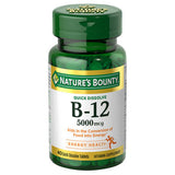 Nature's Bounty, Nature's Bounty B-12 Quick Dissolve Tablets, 5000 mcg, Natural Cherry Flavor, 40 Tabs