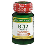 Nature's Bounty, Vitamin B-12 Quick Dissolve Tablets Natural Cherry, 2500 mcg, 75 Tabs